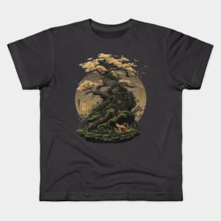 Japanese Moon Tree of Life Kids T-Shirt